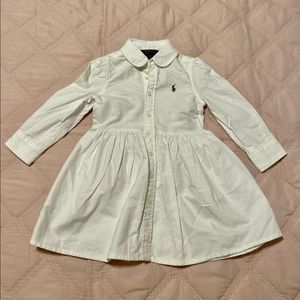 Timeless white cotton Polo Ralph Lauren shirt dress. 2T